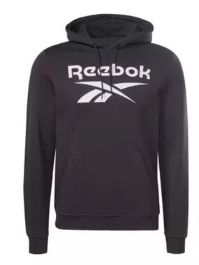 Reebok Dark Grey Pullover Hoodie with White Logo